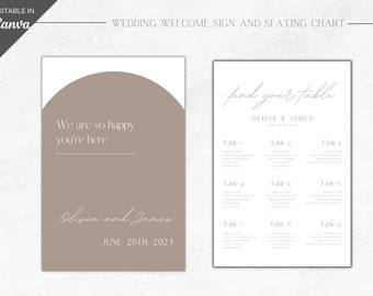 Modern Boho Seating Chart Template, Find Your Seat Sign, Wedding Sign Board, Printable Wedding Signage