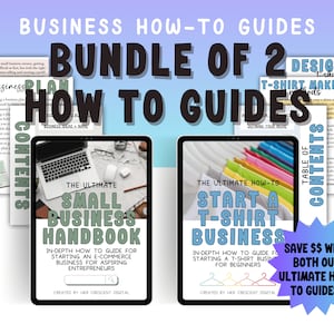Bundle of 2 Small Business Guides, How to Start a Small Business Handbook, T-Shirt Business, Business Digital Guide, Entrepreneur Guide