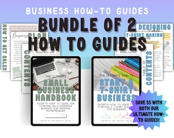 Bundle of 2 Small Business Guides, How to Start a Small Business Handbook, T-Shirt Business, Business Digital Guide, Entrepreneur Guide