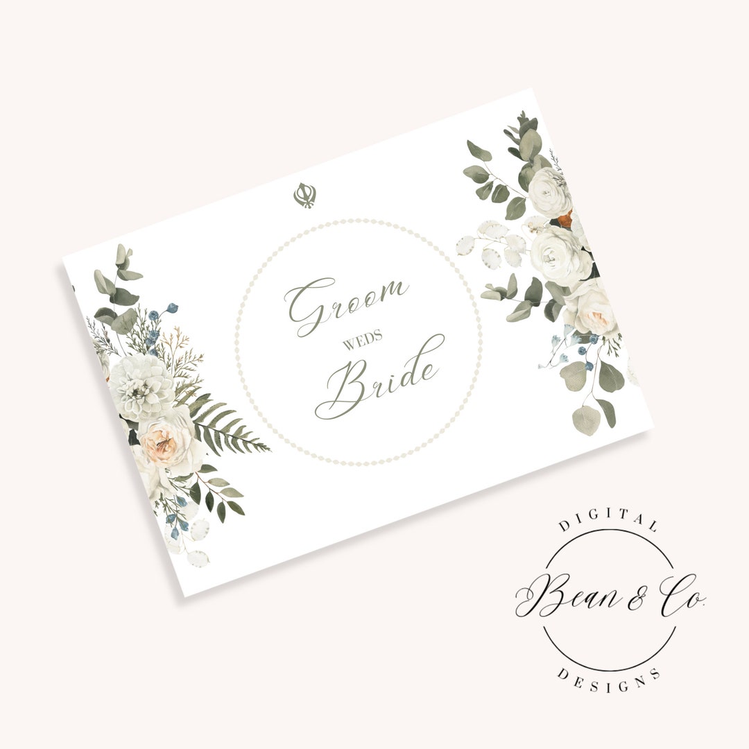 Editable Punjabi Wedding Invitation Envelope Template Anad Karaj