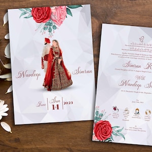 Cartão de casamento Sikh, Anand Karaj, casamento Punjabi, detalhes do casamento, casamento indiano, placa de boas-vindas, placa de casamento, placa Sangeet, placa Haldi