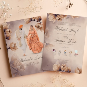 Convites de casamento Sikh, Anand Karaj, recepção, caminho, noivado, convites Mehndi, Haldi e Choora