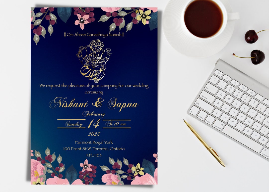 Hindu Wedding Card, Wedding Invitations, Wedding Ceremony, Indian ...