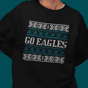 Philadelphia Football Christmas Crewneck | Eagles Ugly Sweater Party | Jalen Hurts | Fly Eagles Fly | Unisex Heavy Blend Crewneck