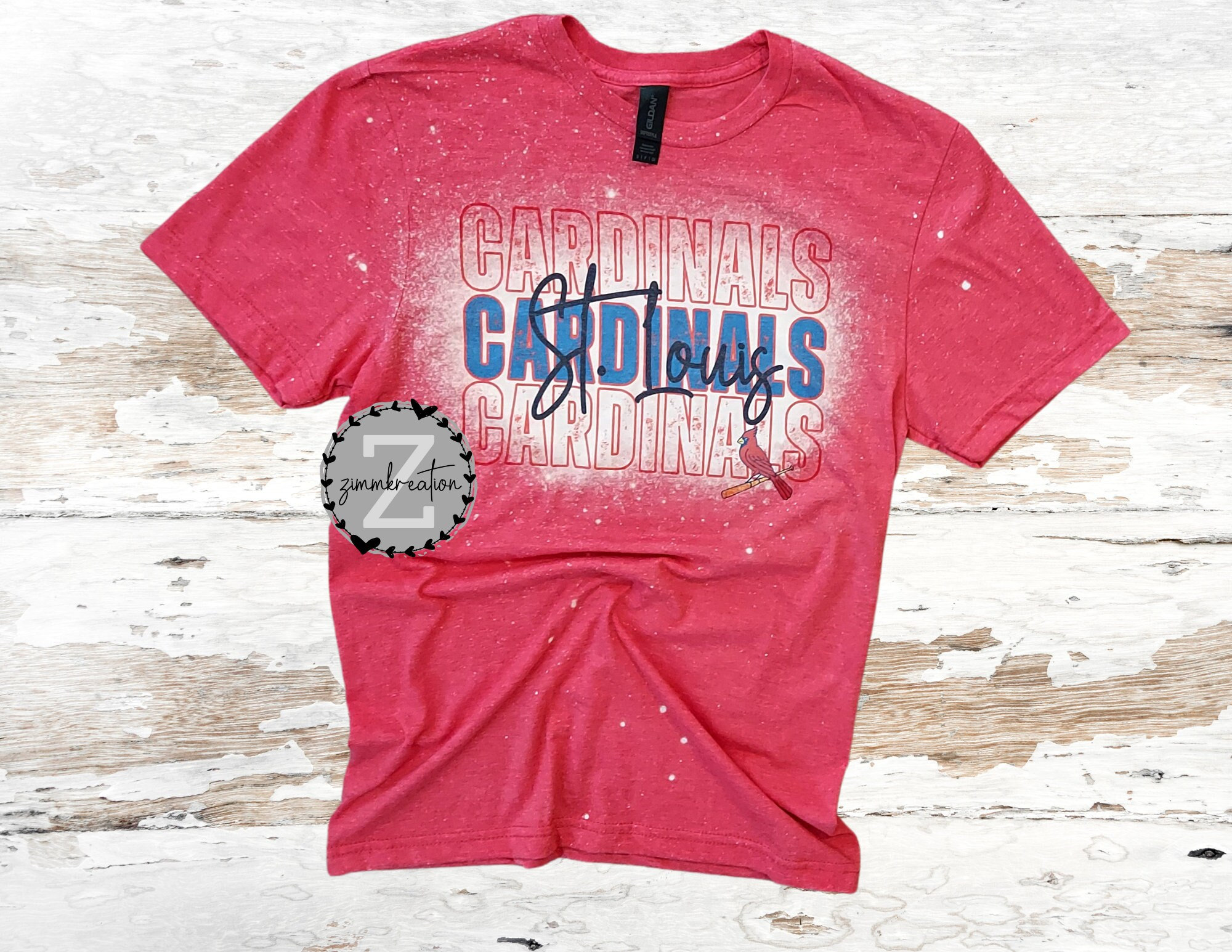 STL Cardinals Shirt | Bleached Shirt | Cardinals Baseball | St. Louis  Cardinals bleached Shirt 