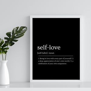 Self-Love Poster, Self-Love Definition Printable, Inspirational Wall Art, Self-Care Digital Print, Self-Love Prints, DIGITAL, INSTANT PRINTS