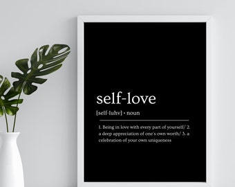 Poster sull'amor proprio, Definizione di amor proprio stampabile, Arte murale ispiratrice, Stampa digitale sulla cura di sé, Stampe sull'amor proprio, DIGITALE, STAMPE ISTANTANEE