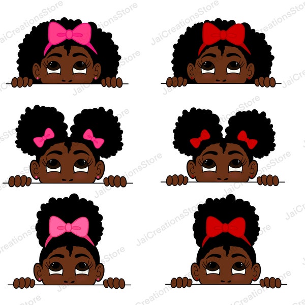 Peek a Boo girl png, Peek a Boo png bundle, Cartoon girl, Little girl png, Afro girl png, Black girl png, Tumbler design, Cricut design