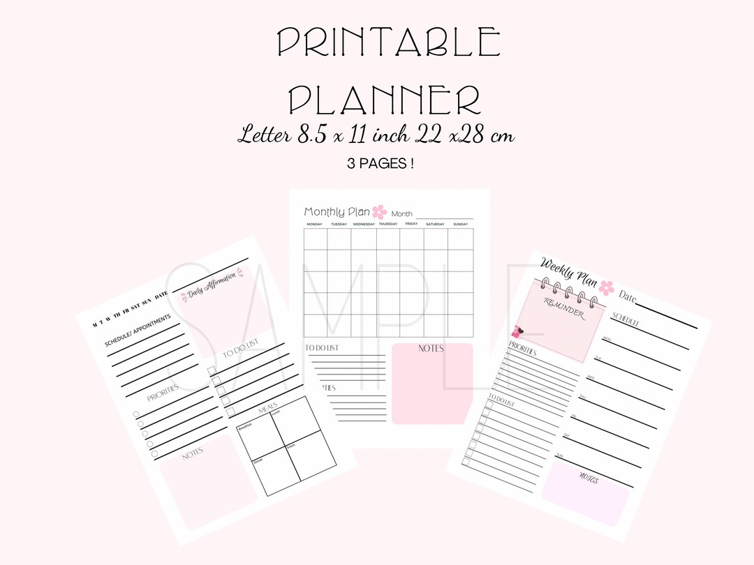 Cute Printable Planner, Digital Planner, Printable Planner, iPad Planner, Goodnotes Digital