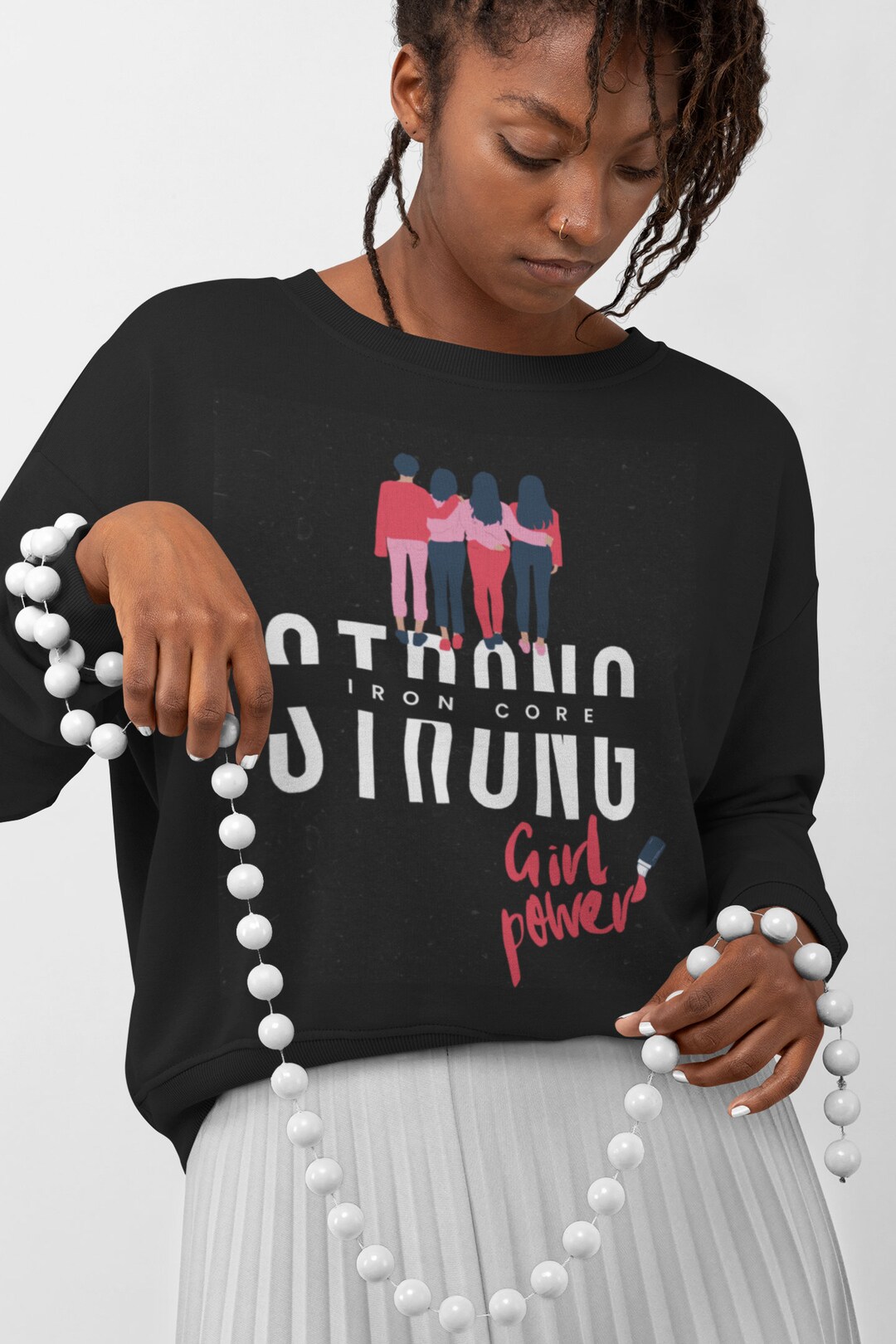 Strong Womens Girl Power Girl Power Sweatshirt Iron Core Etsy