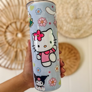 Kitty and Friends Tumbler for Hot and Cold drinks, Travel Insulated Coffee Tumbler, Kawaii Aesthetic, gift for her,