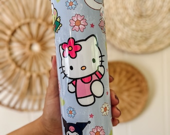 Kitty and Friends Tumbler, Kawaii Insulated Coffee Cup
