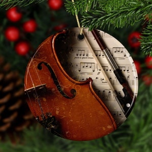 Violin Viola Cello Strings Christmas Music Ornament, Strings Student Gift, Orchestra Teacher Gift, Secret Santa Gift, Music teacher gift
