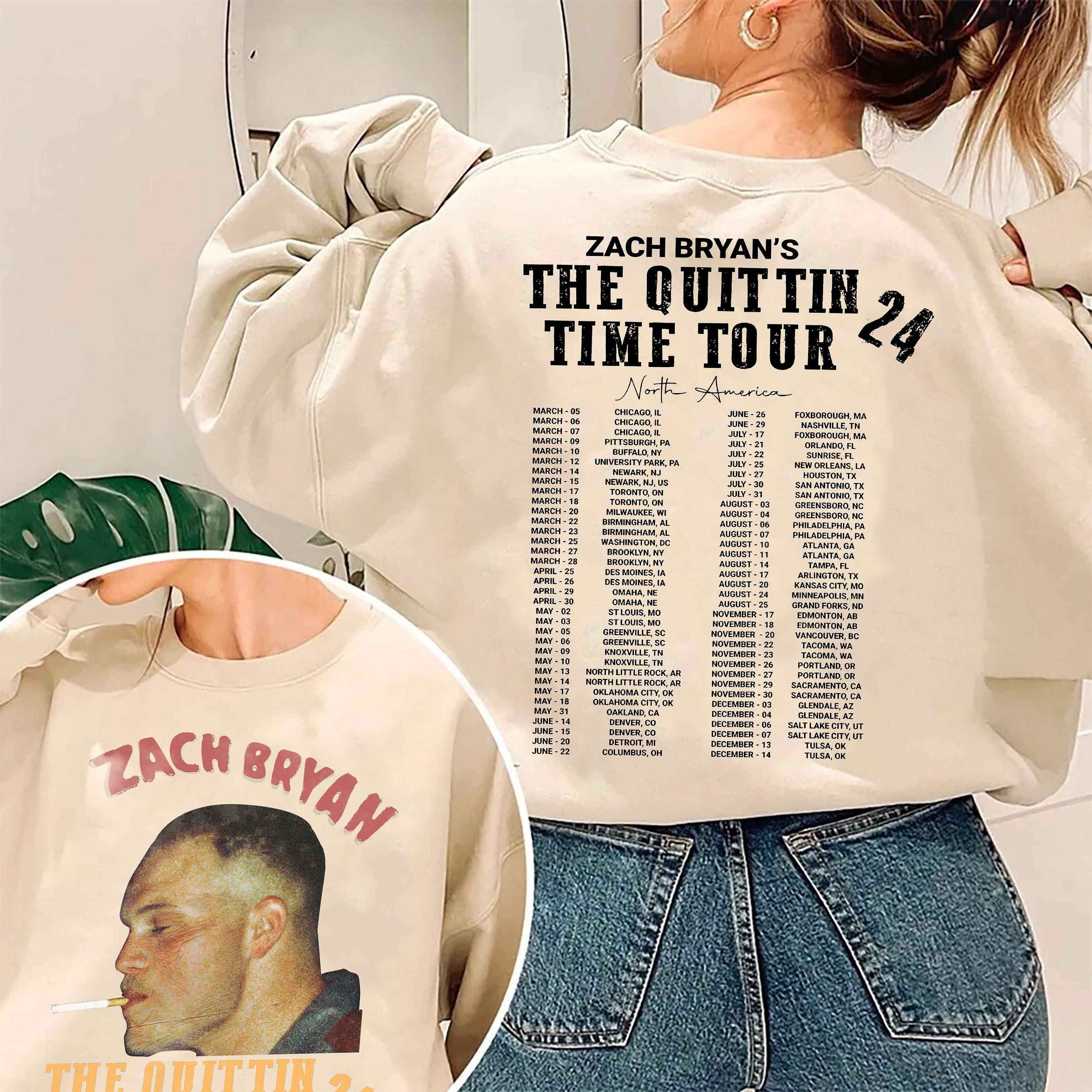 Zach 2024 Tour Sweatshirt, The Quittin Time 2024 Tour Sweatshirt