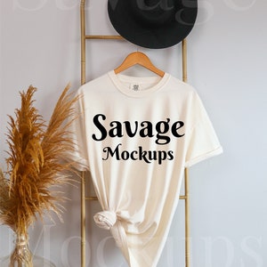 Comfort Colors Ivory Mockup | C1717 Mockup | Boho Shirt Mockup | Hanging Shirt Mockup | Ivory Shirt Mockup | Unisex Shirt Mockup