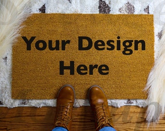 Doormat Mockup Photo | Boho Doormat Mockup | Coir Rug Mockup | Doormat Mock