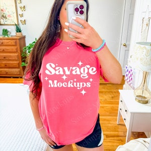 Watermelon Comfort Colors 1717 Mockup | C1717 Shirt Mockup | Model Mockup | Watermelon Mockup | Trendy Aesthetic Mockup | Selfie Mockup