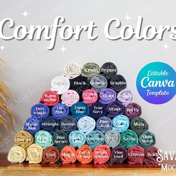 Comfort Colors 1717 Color Chart | Comfort Colors Mockup | Color Chart Mockup | Printify Color Chart