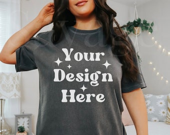 Pepper Comfort Colors Mockup | C1717 Shirt Mockup | Trendy Aesthetic Mockup | Cute Cozy Girly Aesthetic Mockup | Pepper Shirt Mockup