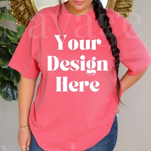 Comfort Colors Watermelon Mockup | C1717 Shirt Mockup | Pink Shirt Mockup | Trendy Mockup | Oversized Shirt Mockup | Model Mockup