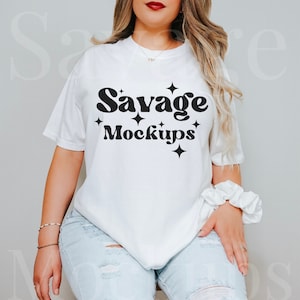 White Comfort Colors Mockup | Comfort Colors 1717 Mockup | Model Mockup | White Shirt Mockup | Trendy Mockup | Comfort Colors