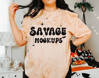 Umber Color Blast Halloween Mockup | Umber 1745 Mockup | Trendy Halloween Mockup | Halloween Mockup | Umber Orange Shirt Mockup
