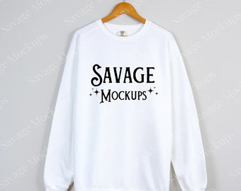 White Comfort Colors Sweatshirt Mockup | Comfort Colors Mockup | White Sweatshirt Mockup | 1566 Mockup | Sweatshirt Mockup