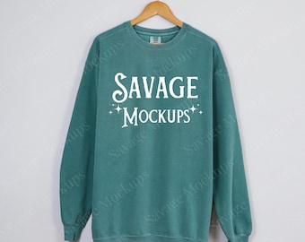 Light Green Comfort Colors Sweatshirt Mockup | Hanging Mockup | Light Green Sweatshirt Mockup | 1566 Mockup | Sweatshirt Mockup