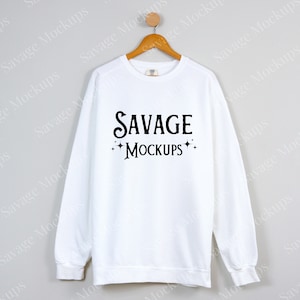 White Comfort Colors Sweatshirt Mockup | Comfort Colors Mockup | White Sweatshirt Mockup | 1566 Mockup | Sweatshirt Mockup