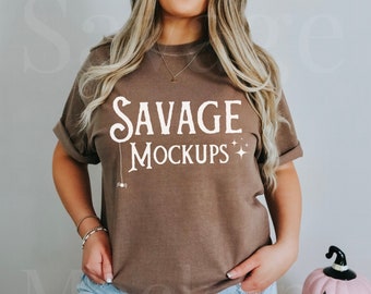 Espresso Comfort Farben Halloween Mockup | Komfortfarben 1717 Mockup | Halloween Mockup | Braunes Halloween Shirt Mockup | Trendiges Mockup