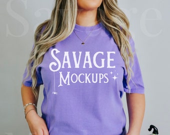 Violet Comfort Colors Halloween Mockup | Comfort Colors 1717 Mockup | Comfort Colors Halloween Mockup | Pastel Halloween Shirt Mockup