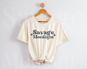 Maqueta Bella Canvas 3001 Soft Cream / Maqueta Bella Canvas / Maqueta Soft Cream 3001 / Maqueta de camisa colgante