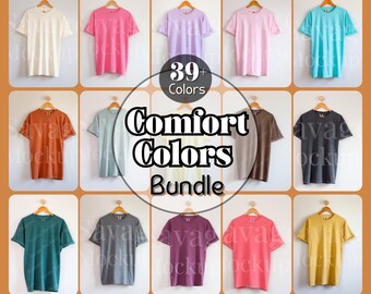 Comfort Colors 1717 Mockup Bundle | Comfort Colors Mockup | Tshirt Mockup | Hanging Shirt Mockup | Flat Lay Mockup | Unisex Shirt Mockup