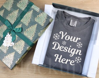 Comfort Colors Christmas Mockup | C1717 Pepper Mockup | Flat Lay Mockup | Pepper Shirt Mockup | Unisex Shirt Mockup