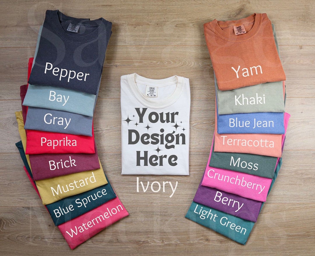 Comfort Colors Chart | Comfort Colors Swatches | Color Chart Mockup ...