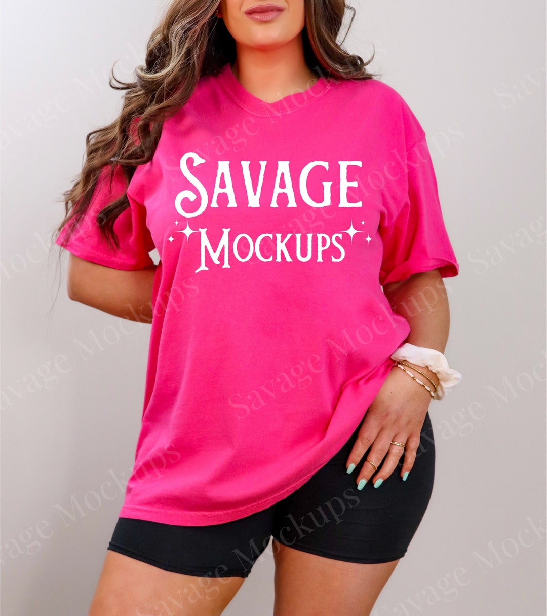 Comfort Colors HELICONIA Mockup C1717 Shirt Mockup Model Mockup Pink ...