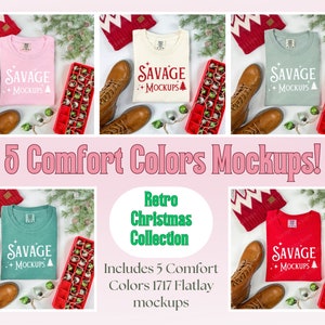 Comfort Colors Christmas Mockup | Comfort Colors Mockup | Tshirt Bundle | Pink Christmas Mockup | Christmas shirt Mockup | Mockup Bundle