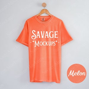 Melon Comfort Colors 1717 Mockup | Melon Shirt Mockup | Tied Hanging Shirt Mockup | Melon Comfort Colors | Unisex Shirt Mockup