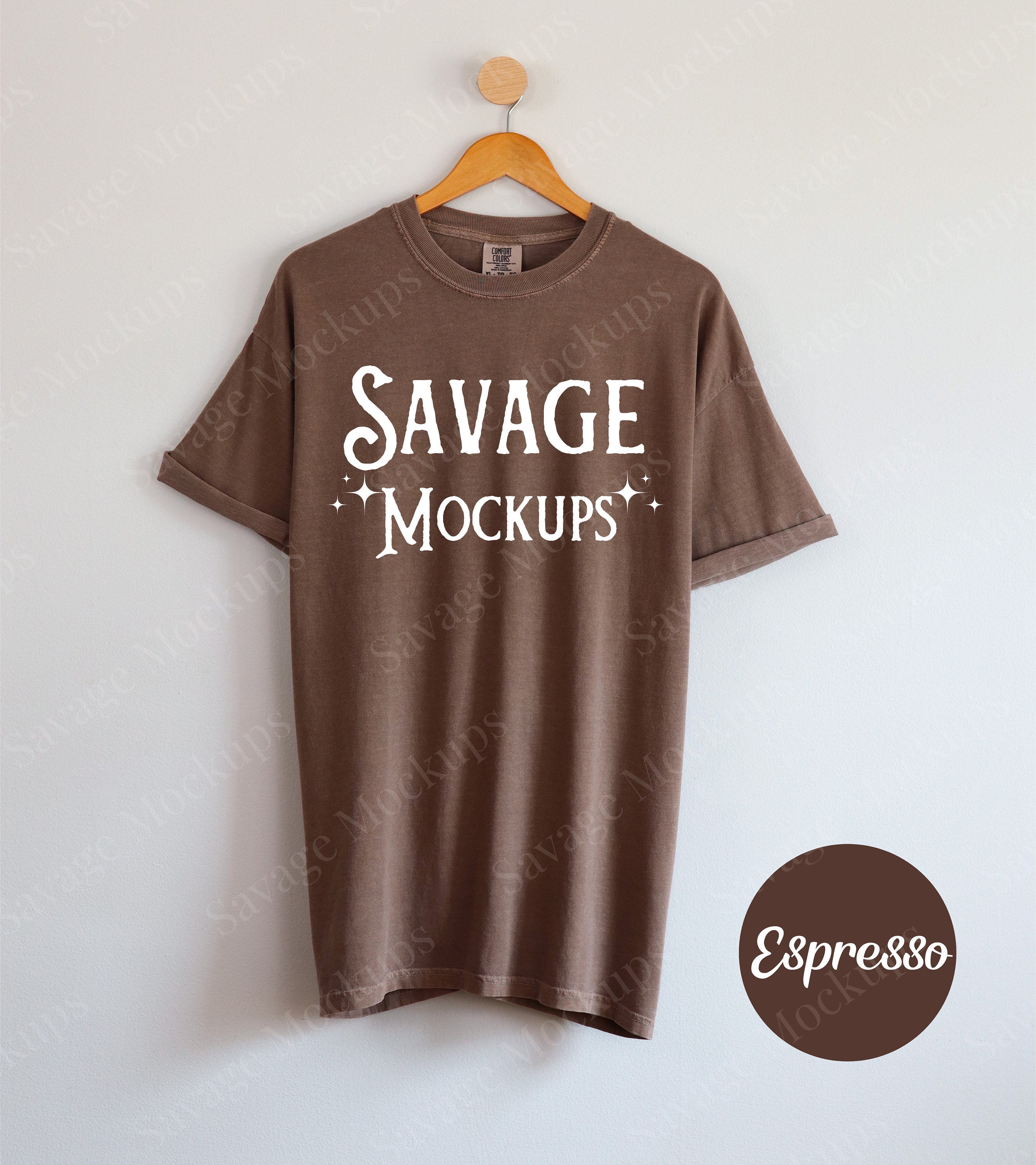 Comfort Colors Espresso Mockup | C1717 Mockup | Hanging Shirt