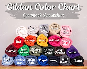 Gildan 18000 Color Chart | Gildan Crewneck Mockup | Color Chart Mockup | Sweatshirt Mockup | Group Mockup | Unisex Shirt Mockup