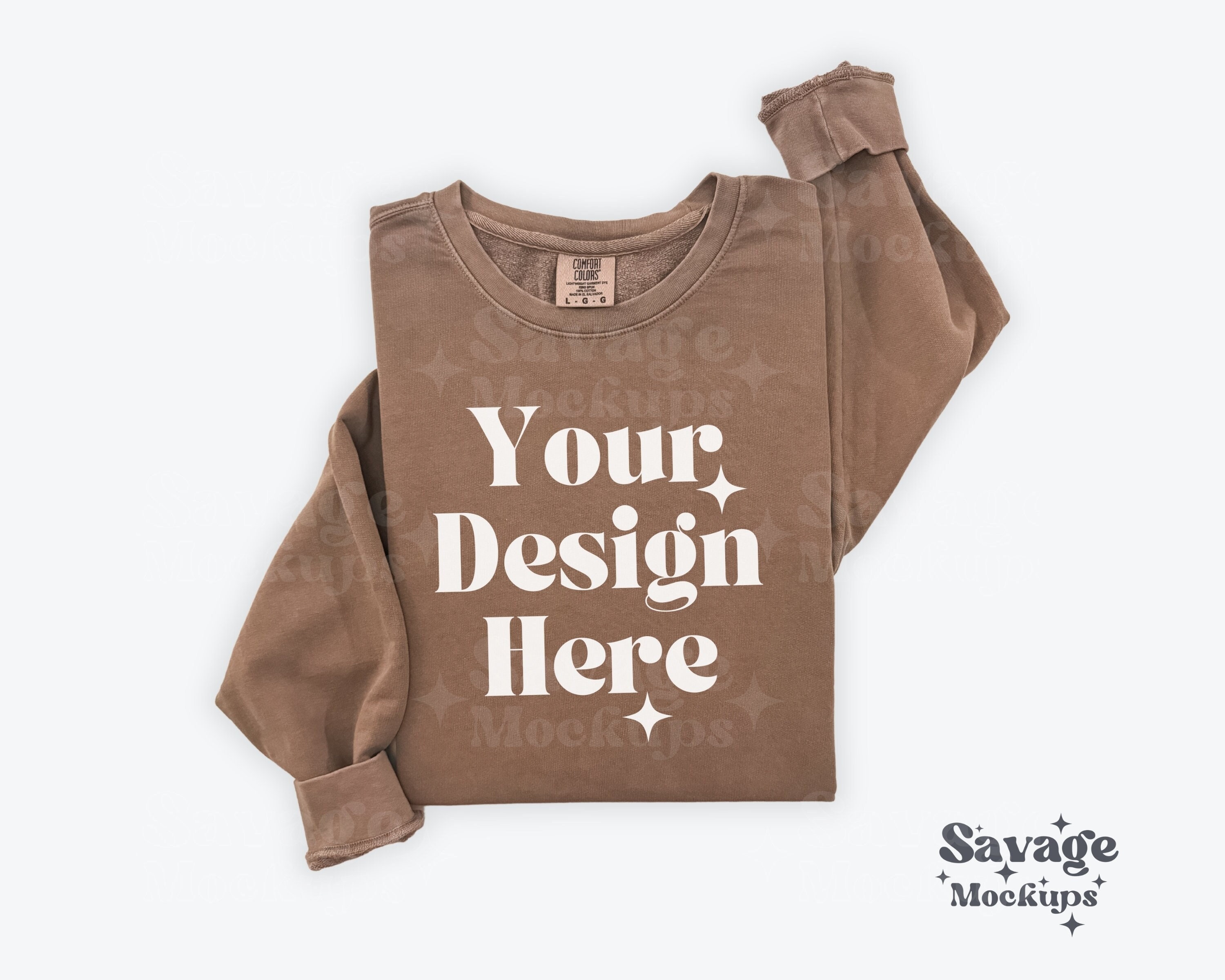 Espresso Comfort Colors 1466 Sweatshirt Mockup | Espresso 1466