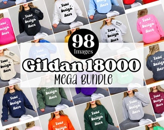 Pacote de maquete Gildan 18000 | Pacote Mega | Maquete de moletom | Pacote de maquete | Maquete Gildan | Pacote de maquete de moletom | Pacote Gildan