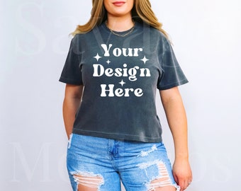 Pepper Comfort Colors 3023cl Mockup | 3023 Model | Comfortkleurenmodel | Boxy Tee-model voor dames | Modelmodel | Peper Shirt Mockup