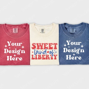 Fourth of July Mockup | Comfort Colors Mockup | Independence Day Mockup | Red White and Blue Mockup  | Flat Lay Mockup | Unisex Shirt Mockup