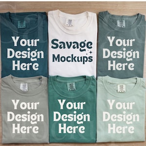 Comfort Colors Green Shirts Mockup | Comfort Colors Bundle | C1717 Group Mockup | Flat Lay Mockup | Shirt Mockup | Unisex Shirt Mockup