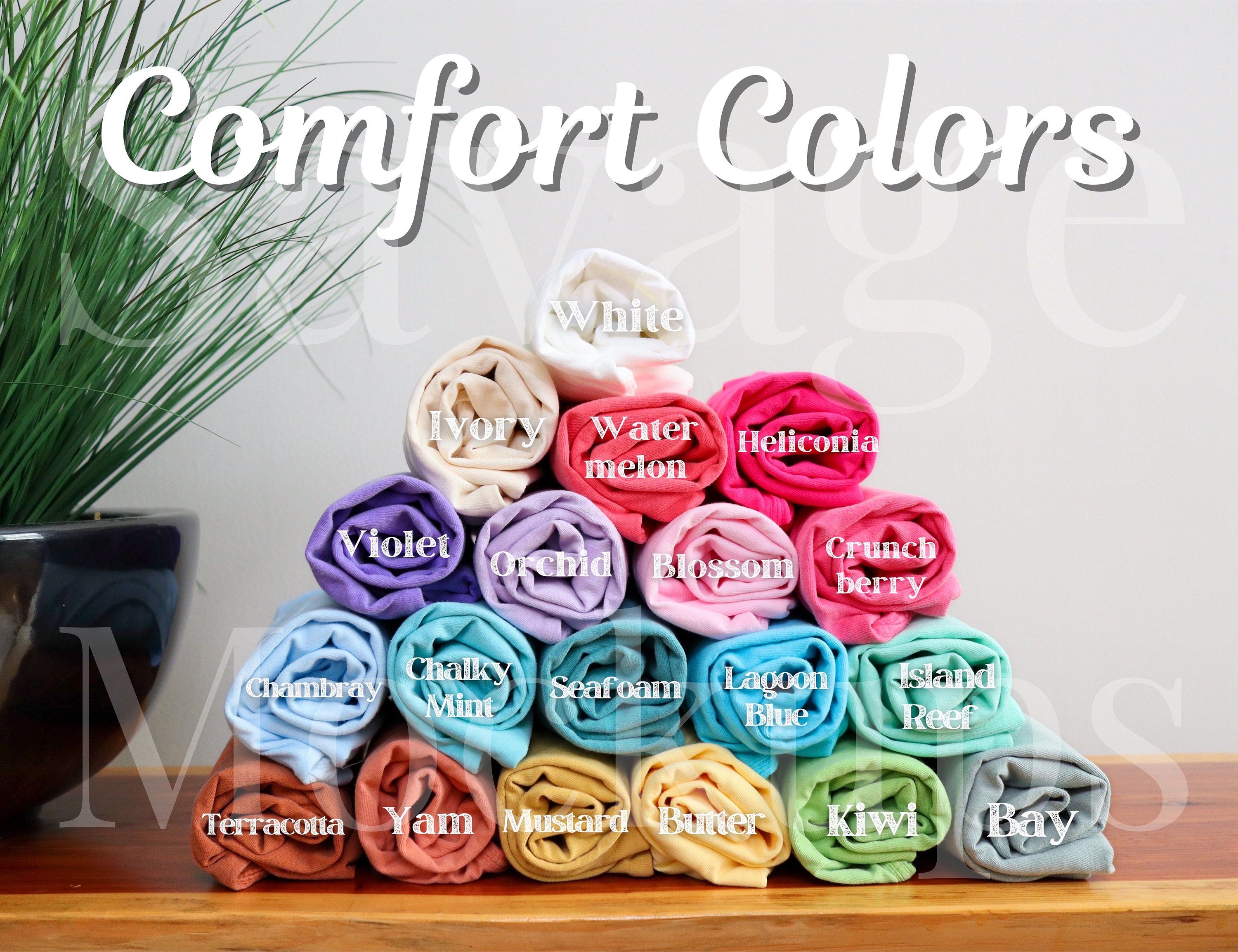 Comfort Colors Color Chart Comfort Colors Swatches Color Etsy