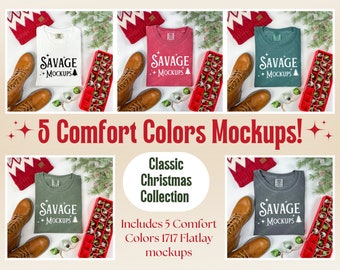 Comfort Colors Christmas Mockup | Comfort Colors Mockup | Tshirt Bundle | Christmas Mockup | Christmas shirt Mockup | Mockup Bundle
