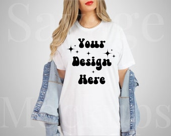 White Bella Canvas 3001 Mockup | Bella Canvas Mockup | White Bella Canvas | Bella Canvas Shirt | Trendy Mockup | White Tshirt Mockup