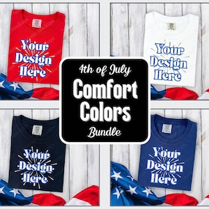 Fourth of July Comfort Colors Mockup Bundle | Comfort Colors Bundle | Red White and Blue Mockup  | Flat Lay Mockup | 1717 Mockup
