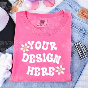 Maqueta Crunchberry Comfort Colors 1717 / Maqueta Comfort Colors 1717 / Maqueta de moda / Maqueta plana / Maqueta de camiseta doblada